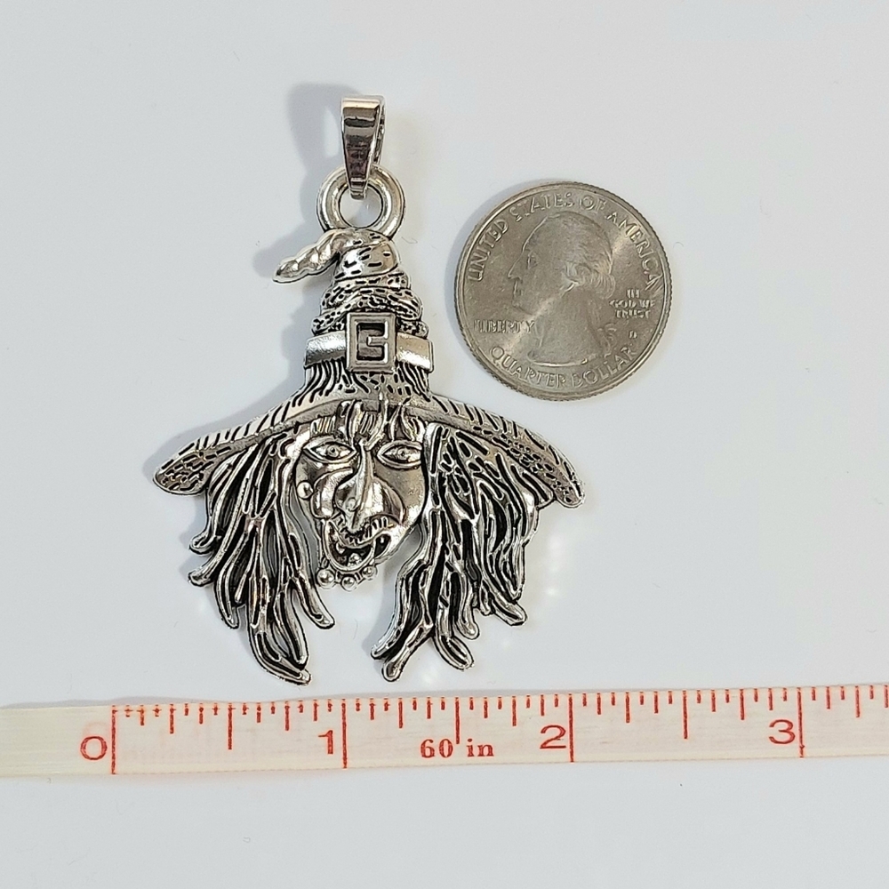 Silver Wicked Witch Necklace Pendant - Picture 2 of 4